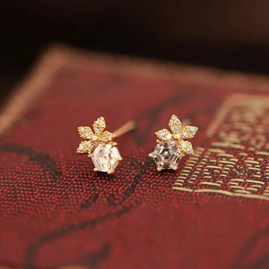 925 Sterling Silver Stud Earrings Charm Jewelry - Sweet Flower - Xm366