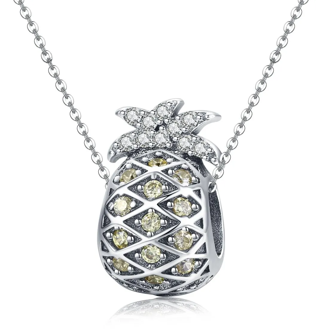 925 Sterling Silver Summer Pineapple Beads For Bracelet Or Necklace Diy Style - Bead