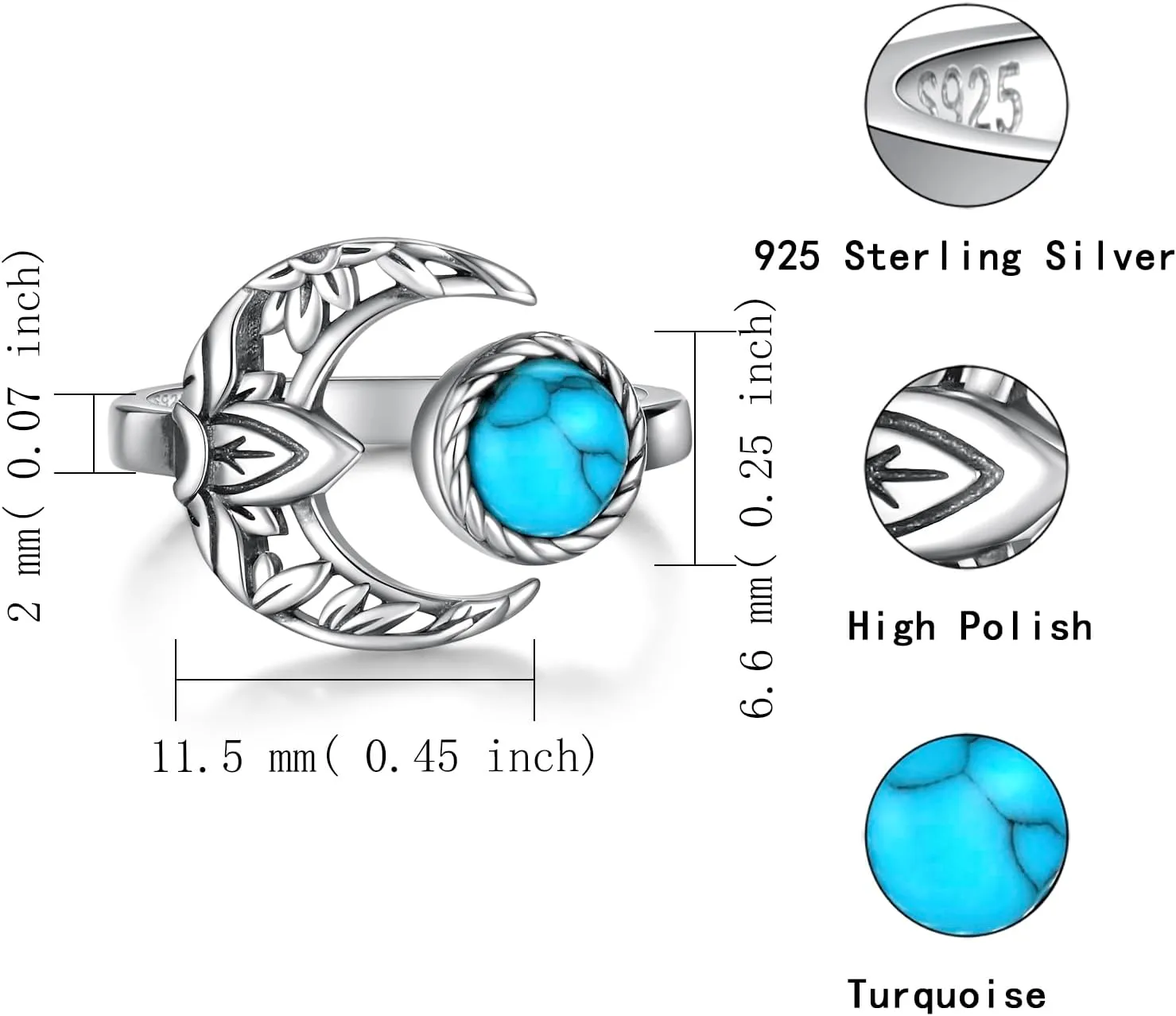 925 Sterling Silver Toe Rings for Women Boho Adjustable Mid Finger Rings Summer Vacation Ocean Beach