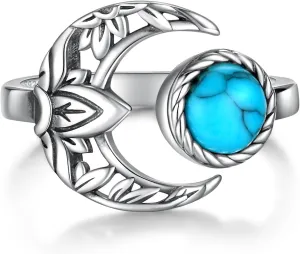 925 Sterling Silver Toe Rings for Women Boho Adjustable Mid Finger Rings Summer Vacation Ocean Beach