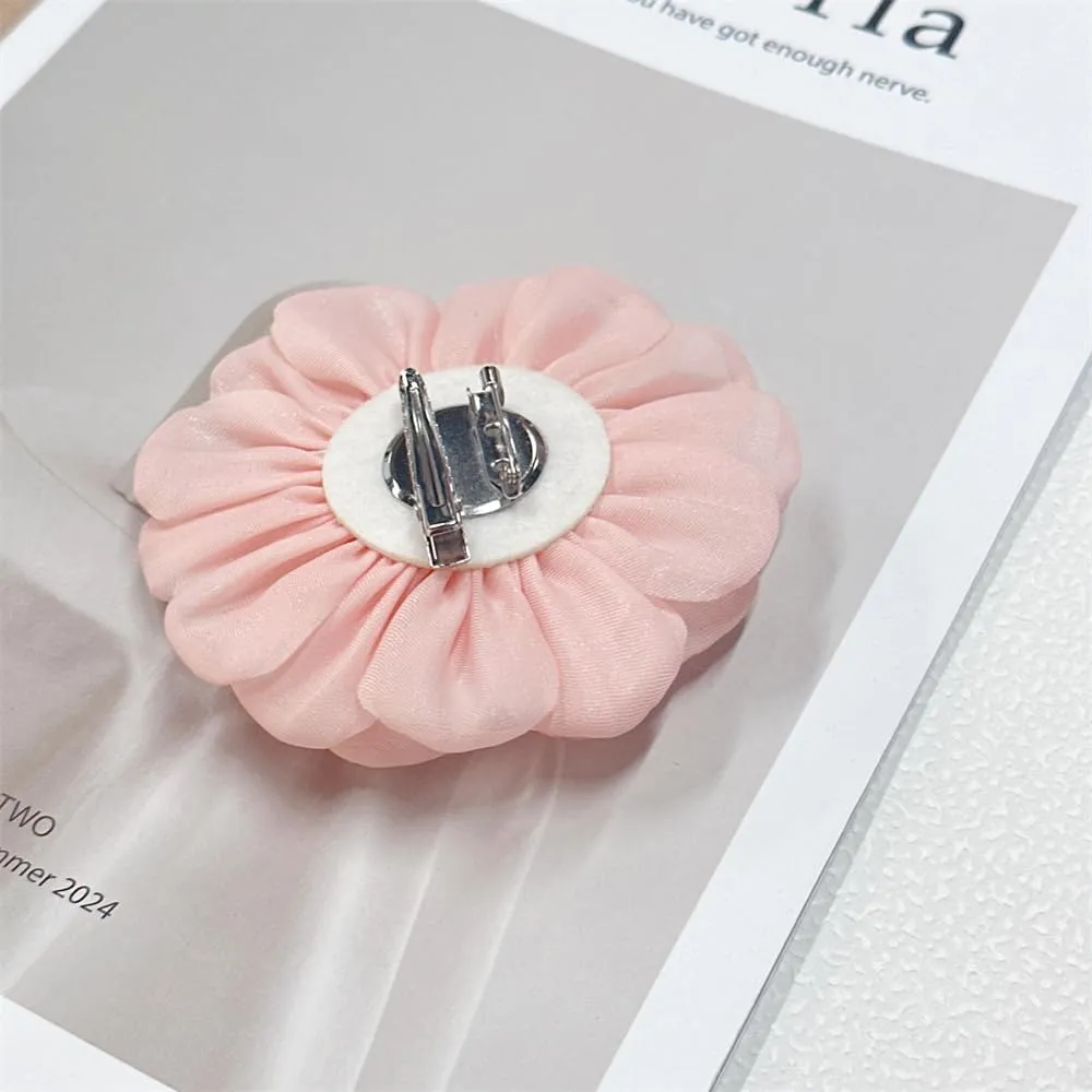 9cm Wedding Fabric Flower Brooch Pin Hair Clip for Women Men Elegant Big Camellia Rose Floral Brooches Lapel Pins Dainty Holiday Party Costume Dress Accessories Jewelry