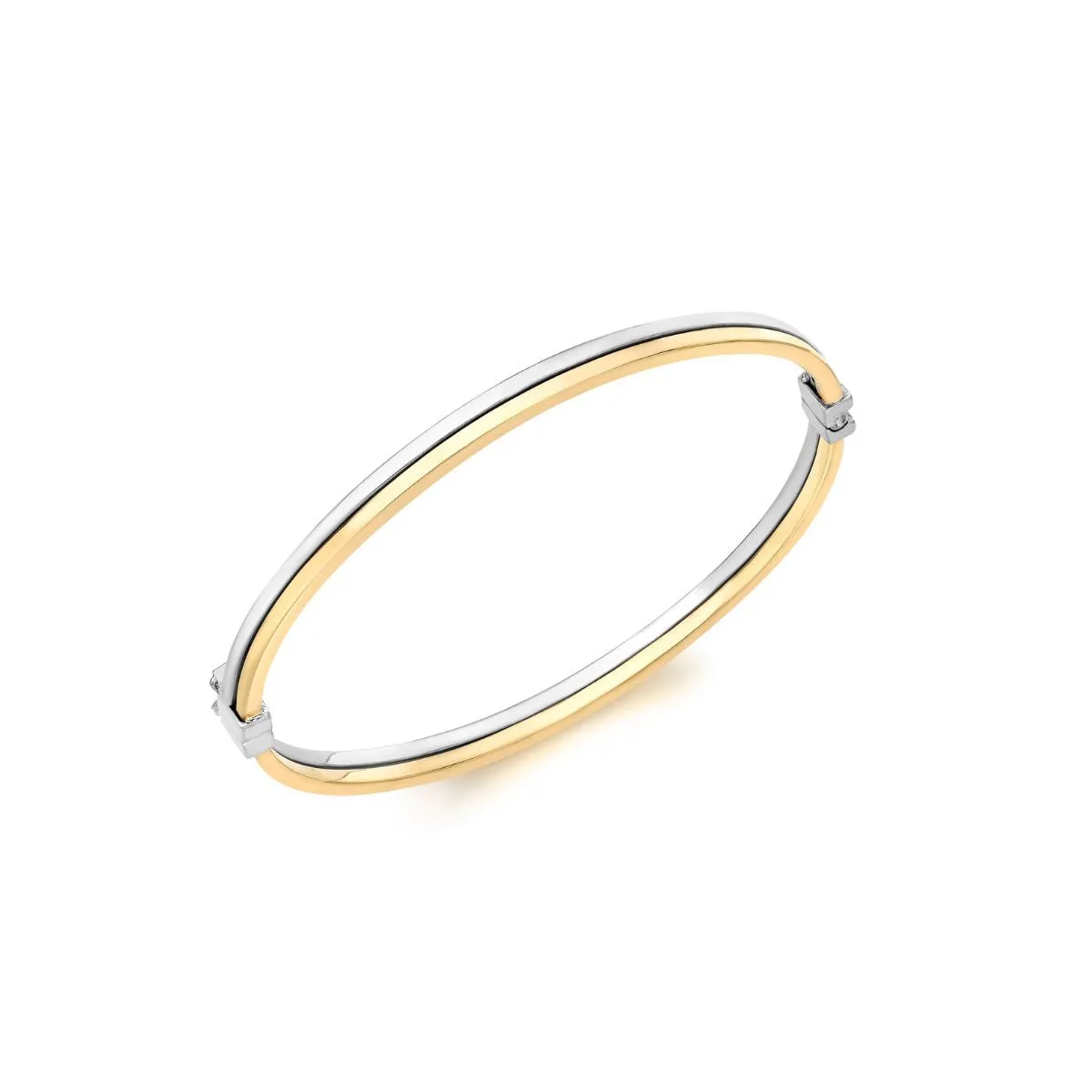 9K 2-Colour Gold Double-Tube Bangle