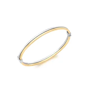9K 2-Colour Gold Double-Tube Bangle