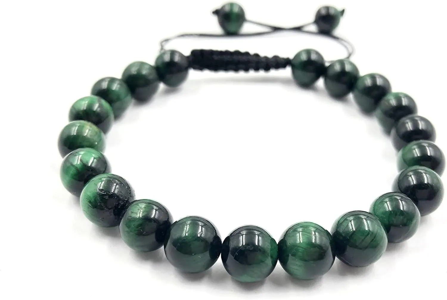 AAA GREEN STAR TIGER EYE Natural Healing Power Gemstone Crystal Beads Unisex Adjustable Macrame Bracelets 8mm