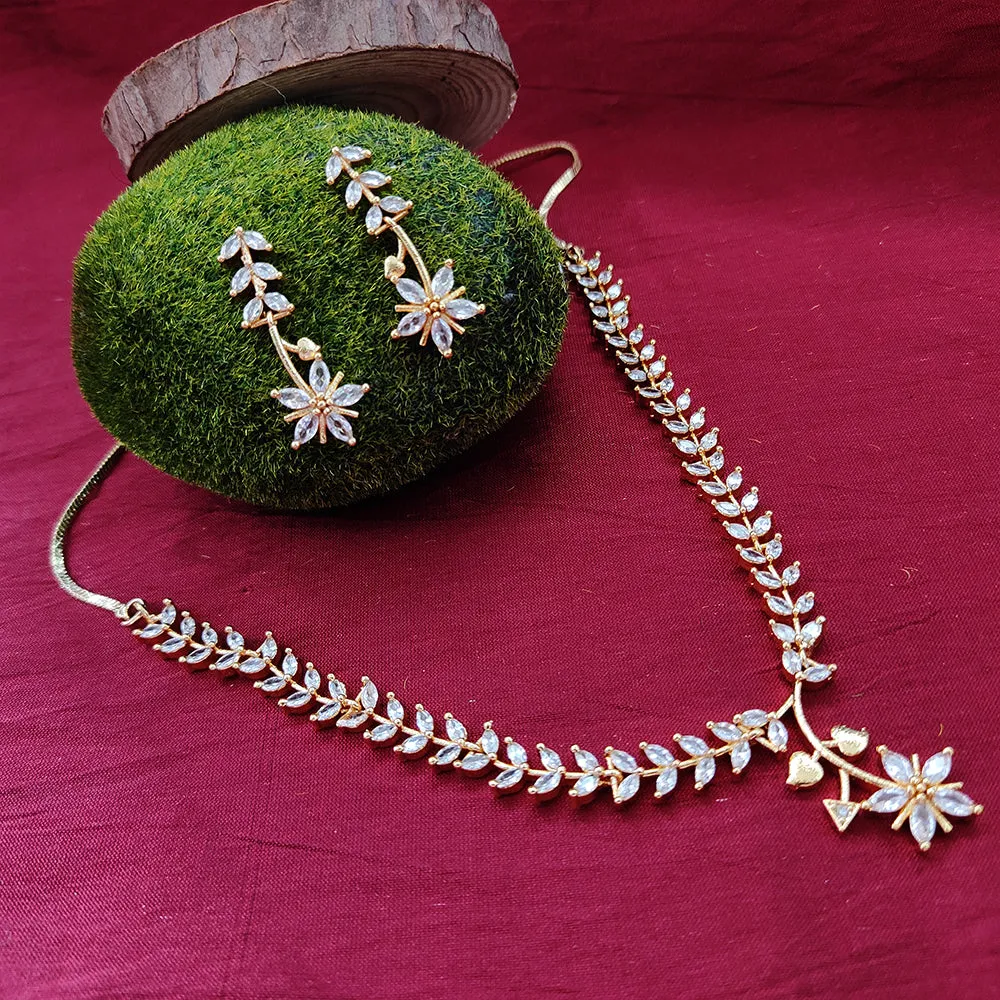 Aamrapali Gold Plated AD Necklace Set