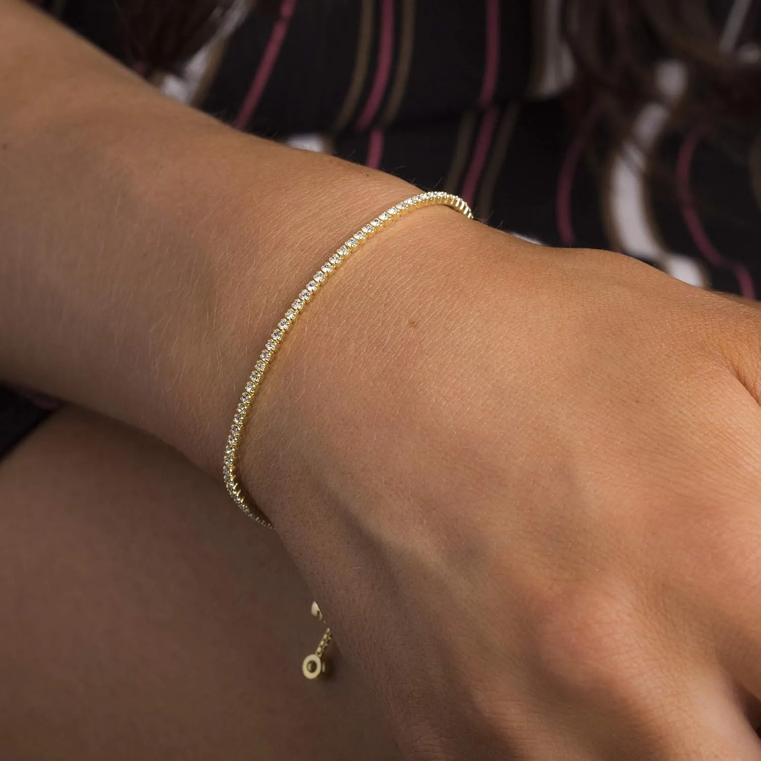 Adjustable Bolo Style Tennis Bracelet for Women 2mm - 4mm Faceted Crystals