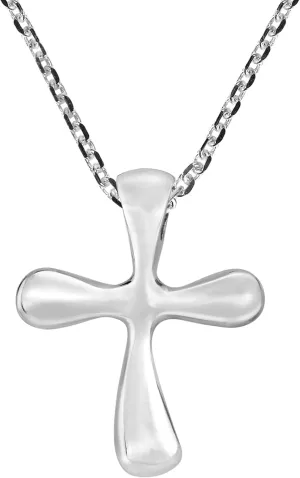 AeraVida Pretty and Stylish in Faith .925 Sterling Silver Cross Pendant Chain Necklace | Elegant Christian Faith-Inspired Silver Jewelry for Women | Sterling Silver Cross Necklace