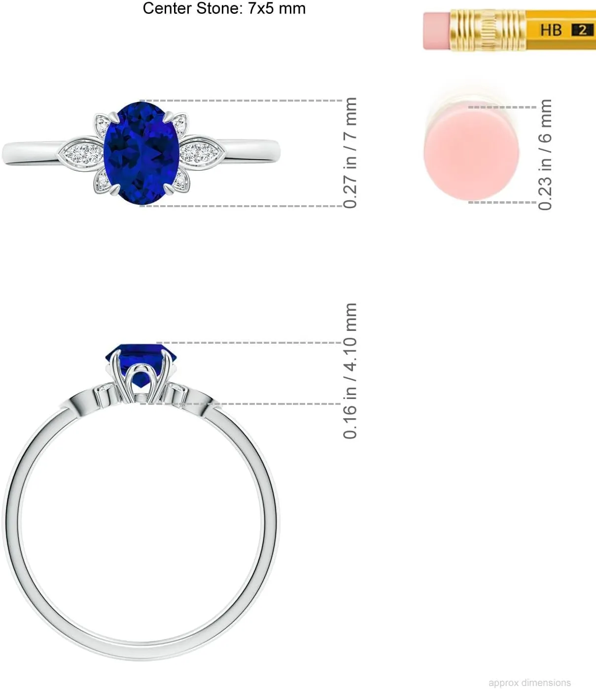 Angara Lab Grown Nature-Inspired Oval Blue Sapphire Engagement Ring in 14K Solid Gold/Platinum | Birthday, Anniversary, Wedding Jewelry Gift for Women