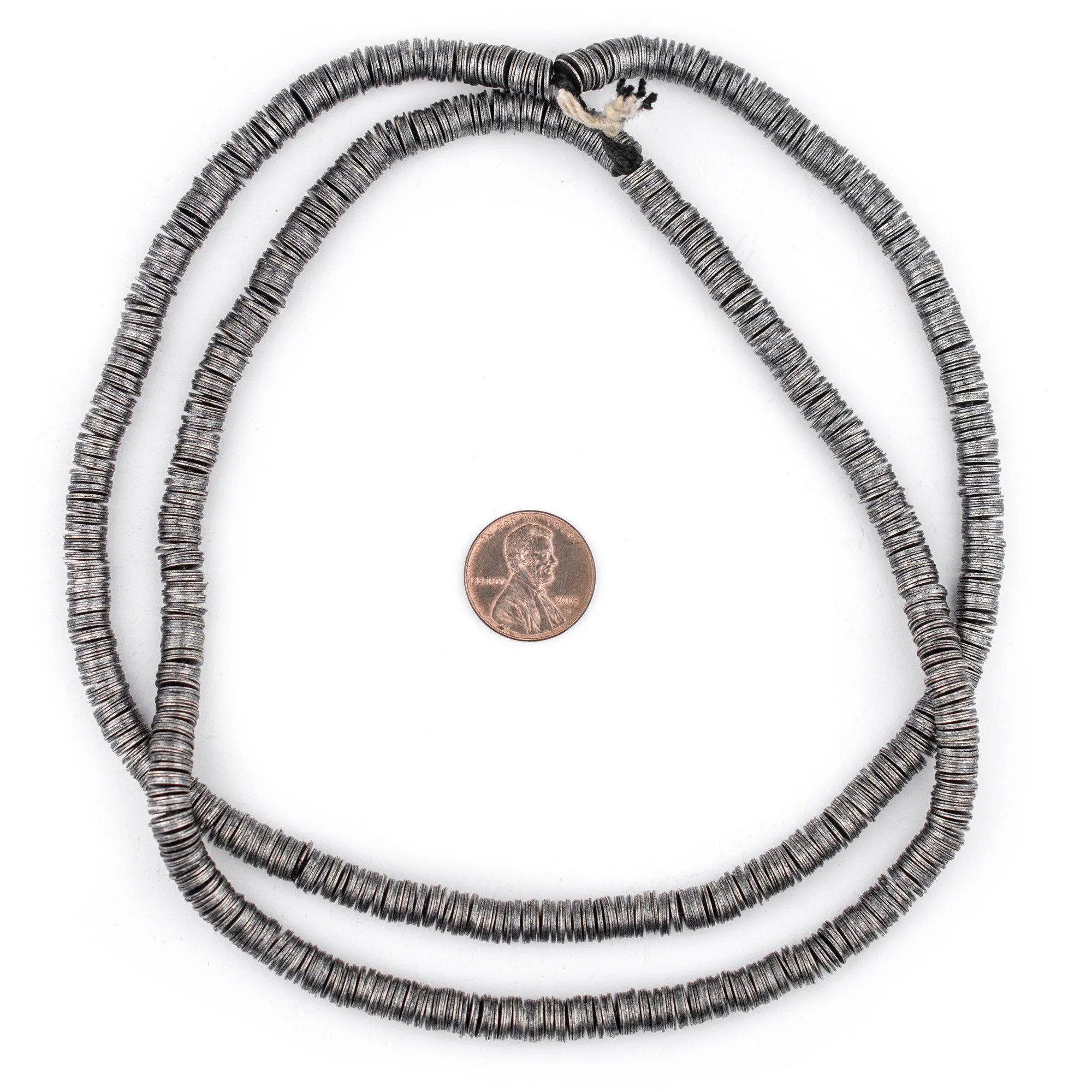Antique Silver Flat Disk Heishi Beads (6mm)