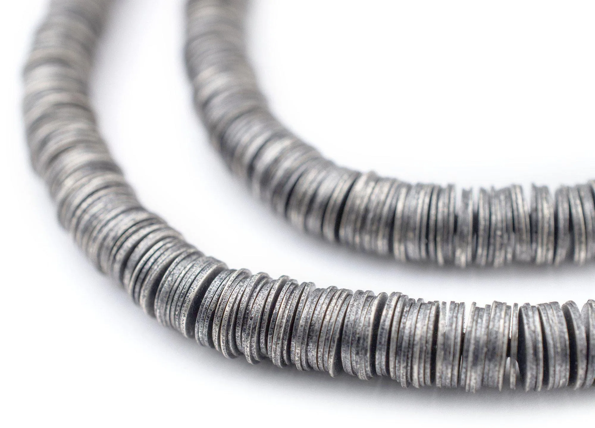 Antique Silver Flat Disk Heishi Beads (6mm)
