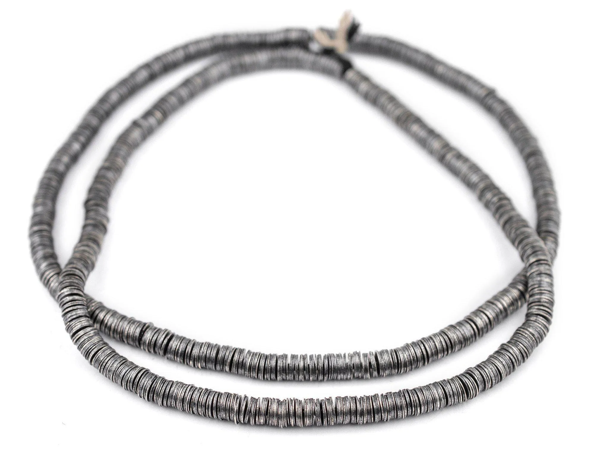 Antique Silver Flat Disk Heishi Beads (6mm)