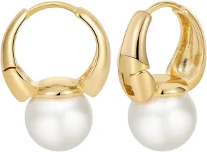 ASCOMY Pearl Earrings for Women 14K Gold/Silver Plated Elegant Dangle Stud Pearl Earrings Handpicked Pearls Dainty Pearl Jewelry Gifts for Women