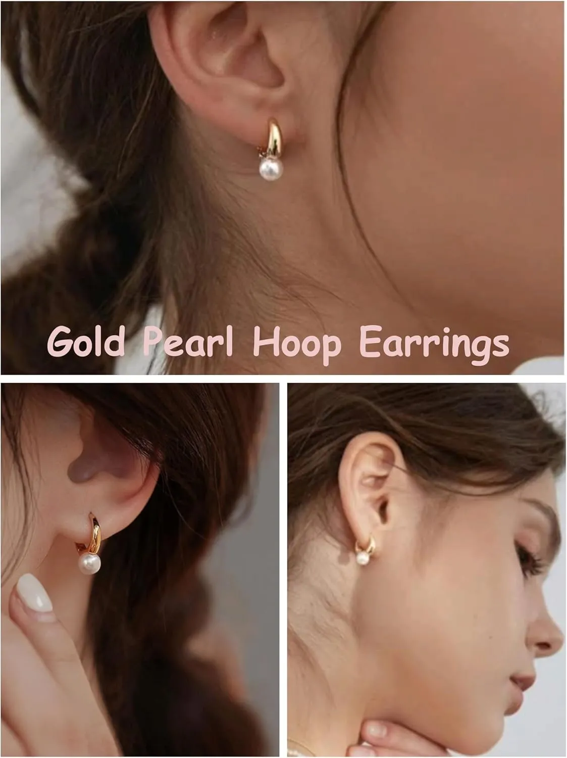 ASCOMY Pearl Earrings for Women 14K Gold/Silver Plated Elegant Dangle Stud Pearl Earrings Handpicked Pearls Dainty Pearl Jewelry Gifts for Women