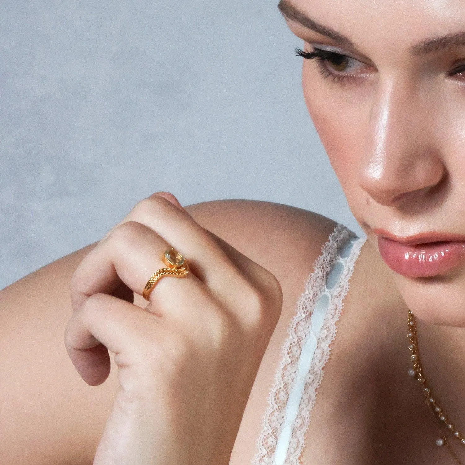 Atlantis Green Amethyst Ring
