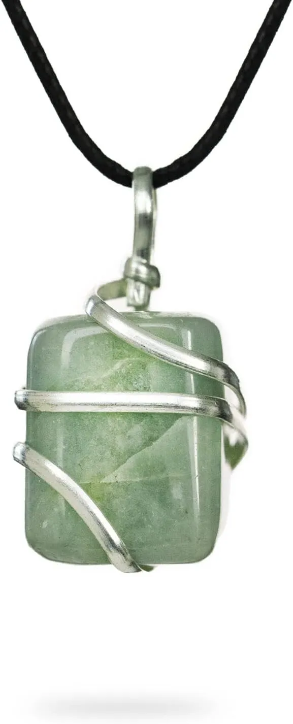 AYANA Aquamarine Gemstone Healing Crystal Pendant Necklace | Throat and Third Eye Chakra | March Birthstone | Handmade & Ethically Sourced Raw, Natural, Authentic Crystals