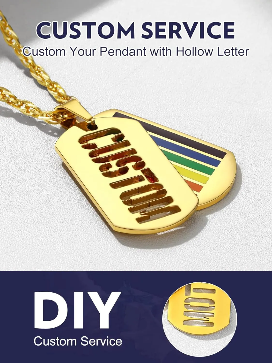 Bandmax Men Women LGBTQ Rainbow Necklaces Bracelets Stainless Steel Same Love Gay Lesbian Pride Pendant Necklace Bracelet Jewelry for Gay Parade