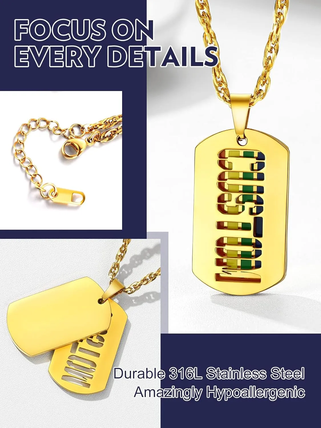 Bandmax Men Women LGBTQ Rainbow Necklaces Bracelets Stainless Steel Same Love Gay Lesbian Pride Pendant Necklace Bracelet Jewelry for Gay Parade