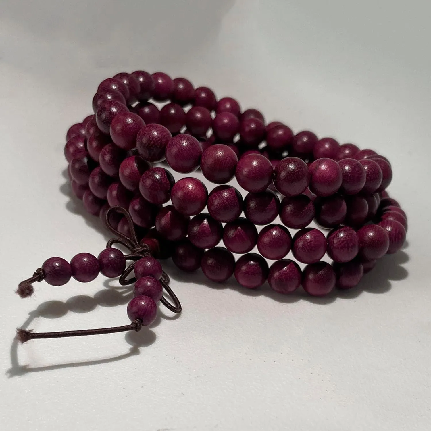 Bead Bracelets for Men and Women Unisex Buddhist Mala Bracelet Natural Wood Beaded Tibetan Prayer Buddha Bead for Meditation 8mm 108 Beads