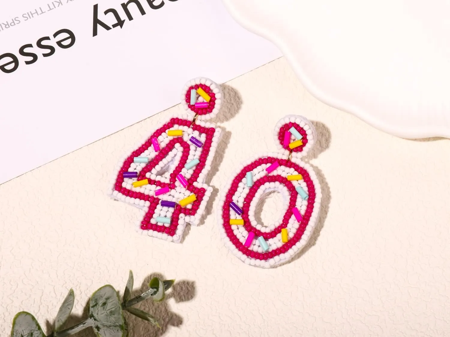 Beaded Birthday Earrings Cake Happy Birthday Earrings Handmade Drop Dangle Earrings Celebration Birthday Party Jewelry