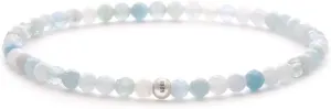 BERGERLIN Real natural stone bracelet with 925 Sterling silver pearl - Delicate faceted pearls - Genuine Bracelets with Certified Quality