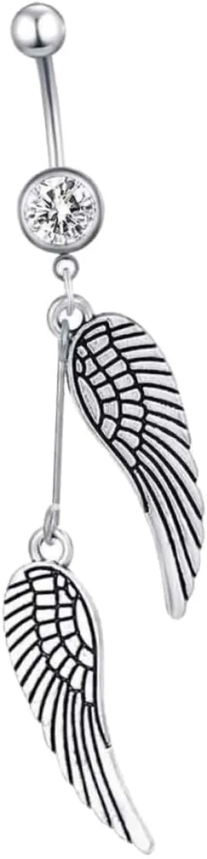 BESPORTBLE 1Pc Delicate Angel Wing Belly Button Ring Body Piercing Jewelry Elegant Navel Decoration for Belly Piercing Decor and Jewelry Decoration