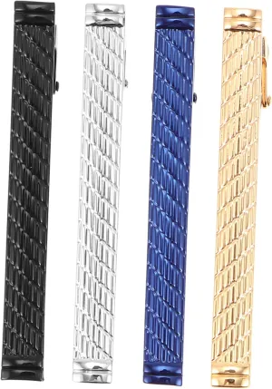 BESPORTBLE 4Pcs Copper Tie Clips for Men Delicate Necktie Clasps Necktie Holders for Business Attire Stylish Tie Tacks for Formal Occasions