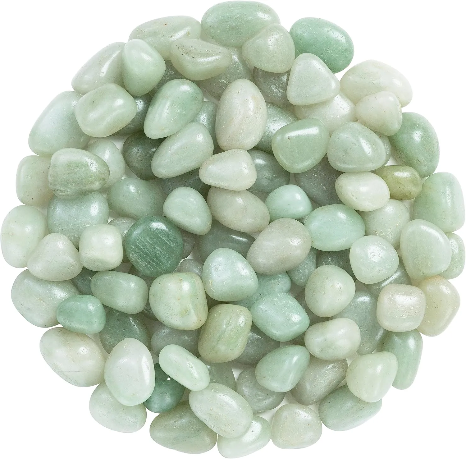 BEZAVO Green Jade Healing Crystals Stones Set Tumbled Stones and Crystals Bulk for Healing, Reiki, Meditation, Witchcraft Crystals Gemstone for Jewelry Making and Spiritual Home Decor 20-25 mm, 1LB