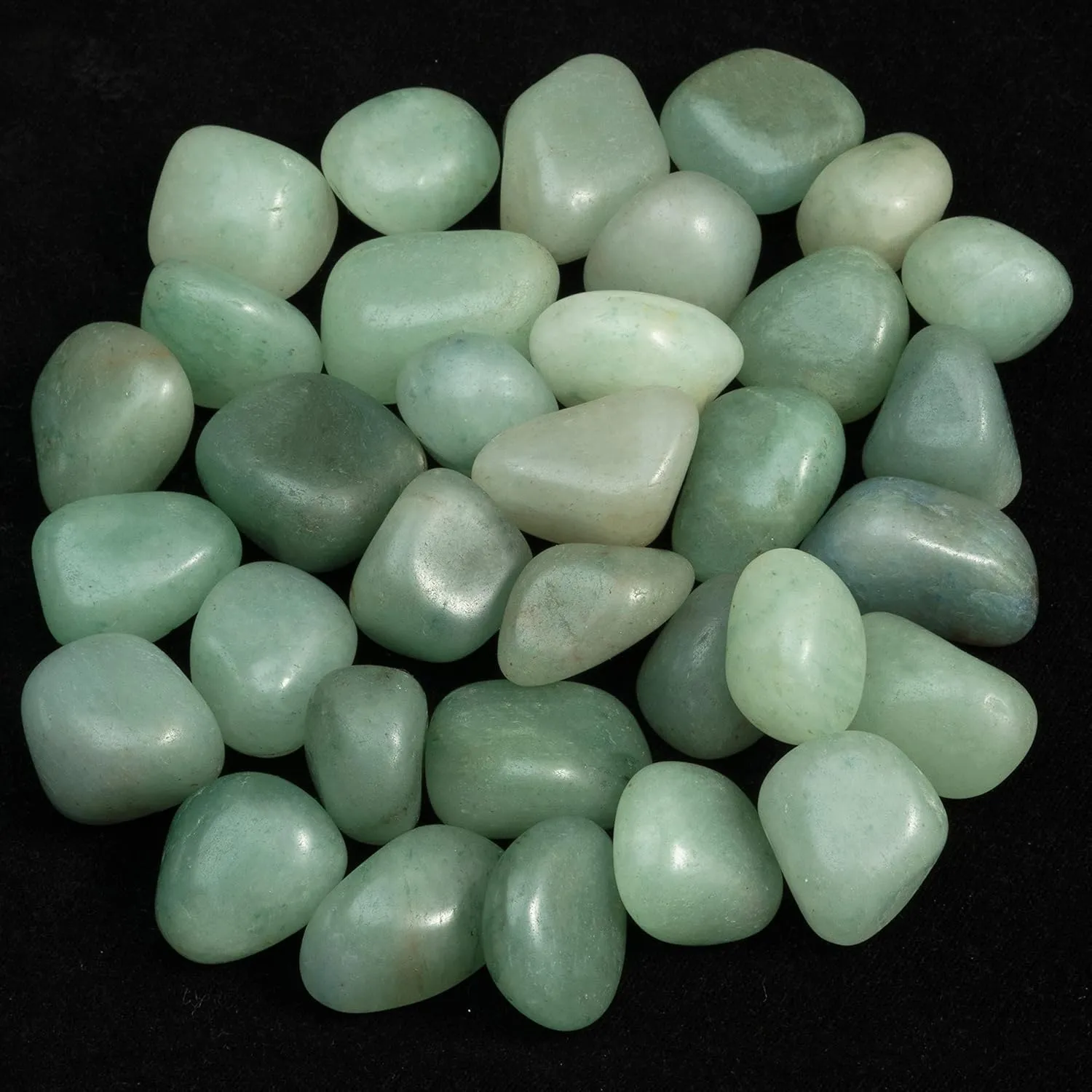BEZAVO Green Jade Healing Crystals Stones Set Tumbled Stones and Crystals Bulk for Healing, Reiki, Meditation, Witchcraft Crystals Gemstone for Jewelry Making and Spiritual Home Decor 20-25 mm, 1LB