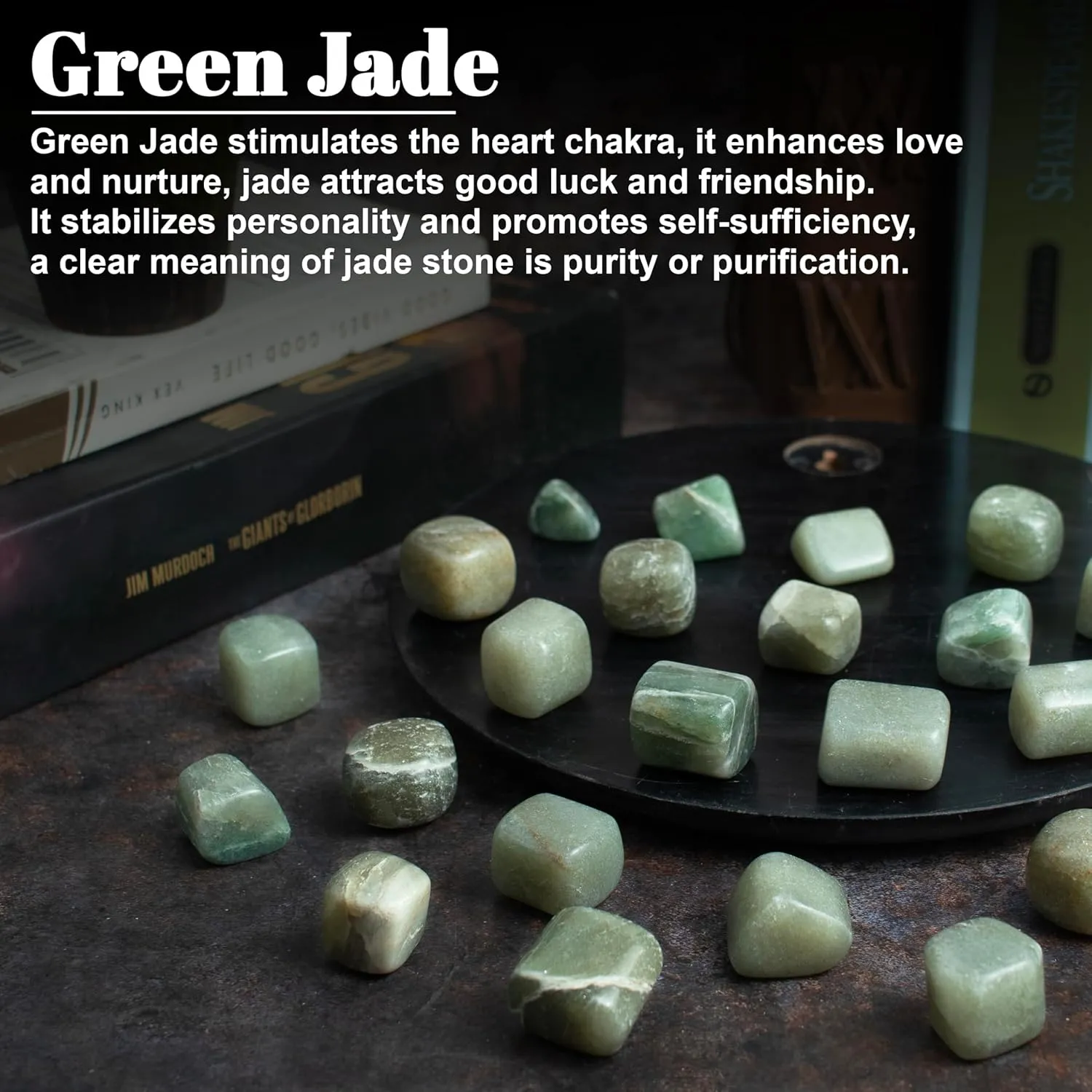 BEZAVO Green Jade Healing Crystals Stones Set Tumbled Stones and Crystals Bulk for Healing, Reiki, Meditation, Witchcraft Crystals Gemstone for Jewelry Making and Spiritual Home Decor 20-25 mm, 1LB
