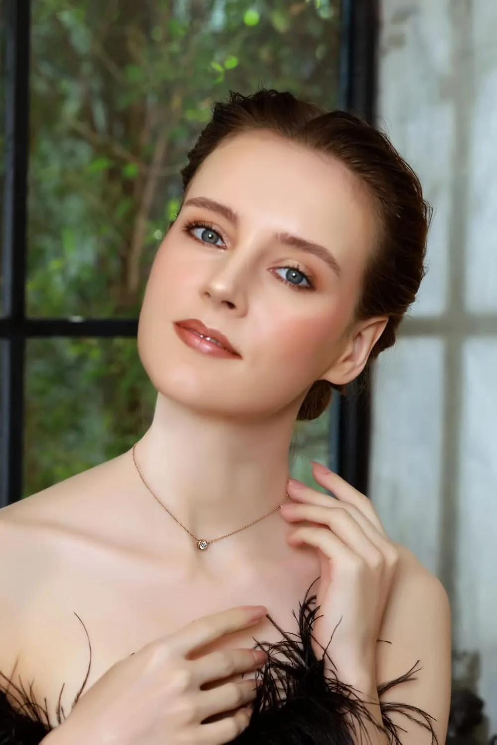 Bezel Necklace, Short Necklace, Adjustable Lengths 13-16 Inches, Choker Layering Necklace, Bridal Bridesmaids Necklace, Dainty Necklace, Choker Necklaces for Women, Sterling Silver Necklace for Women