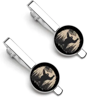 Bigfoot Holding U.S Flag Tie Clips for Men Stylish Neck Tie Bar Ideal Gift for Anniversary Wedding Business