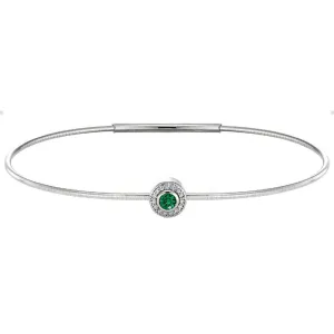Birth Gems Emerald Bangle