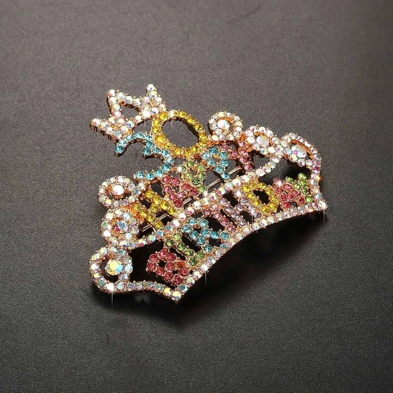 Birthday Brooch Pins Queen Crown Brooch for Women Bling Luxury Rhinestone Brooches Crystal Lapel Pin Large Safety Pin Birthday Party Fashion Lapel Pin Accessories