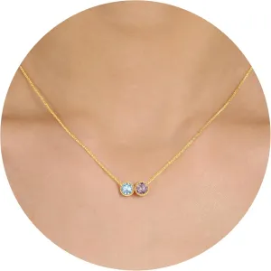 Birthstone Necklace for Women, Birthday Gifts for Women 14K Gold Necklaces for Teen Girls Dainty 1 to 12 Birthstone Christmas Gift Stocking Stuffers Valentines Mothers Day Jewelry