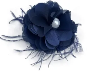 Blooming Fabric Flower Clip/Brooch Pearl Feather Tassel Corsage Pin Handcrafted Floral Accessory Decoration for Wedding Everyday For Dress Blouse Lapel Costumes and Dress Up Gift for Her
