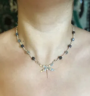 Blue sapphire necklace -Sterling silver