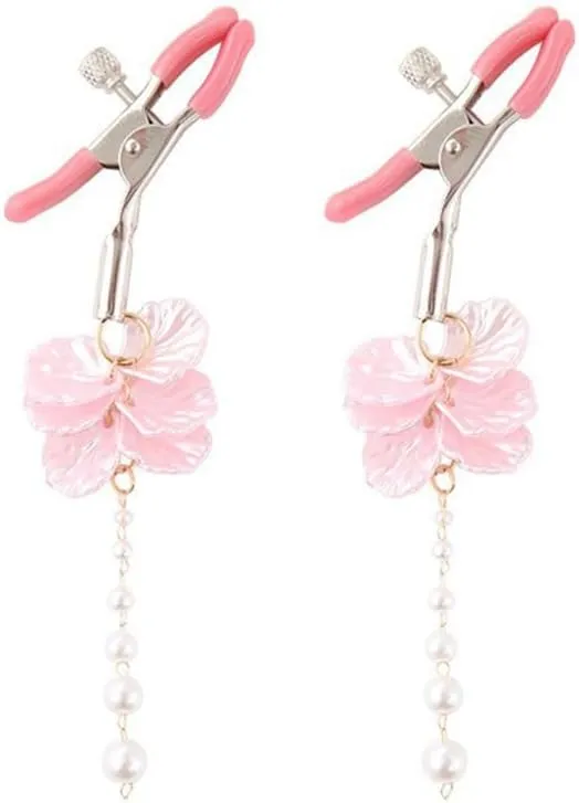 Body Clamps for Women Non-Piercing Body Jewelry AdjustableS Pearl Clamps Body Petal Clips Stainless Steel Body Clips