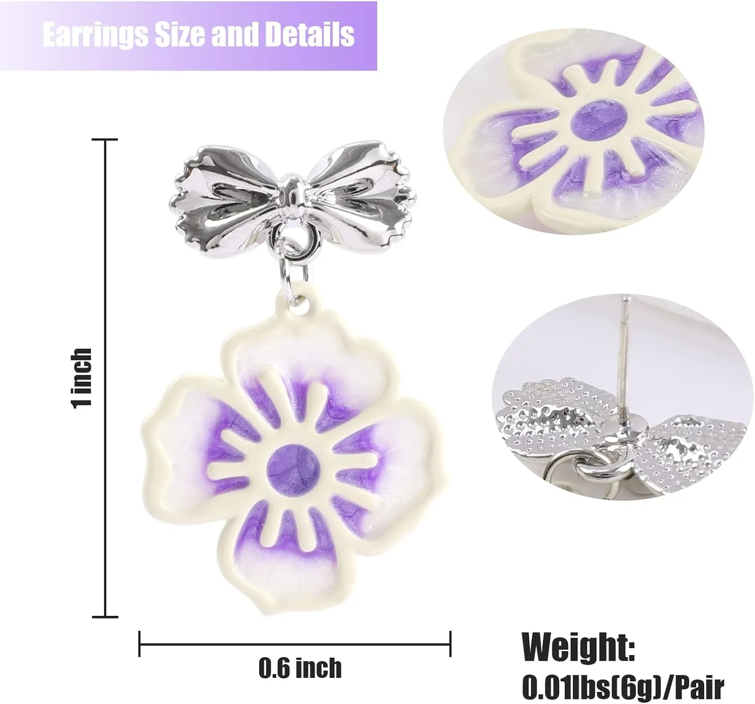 Bohemian Drop Earrings for Women Lightweight Floral Pattern Epoxy Resin Tie Dye Elegant Teardrop Dangles Earrings for Women Colorful Flower Pattern Statement Earrings