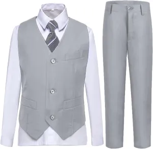 Boys Suit, Kids Formal Tuxedos for Boy Vest and Pants Set, Teen Boys Dress Clothes for Wedding