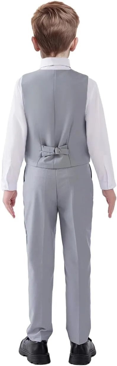 Boys Suit, Kids Formal Tuxedos for Boy Vest and Pants Set, Teen Boys Dress Clothes for Wedding