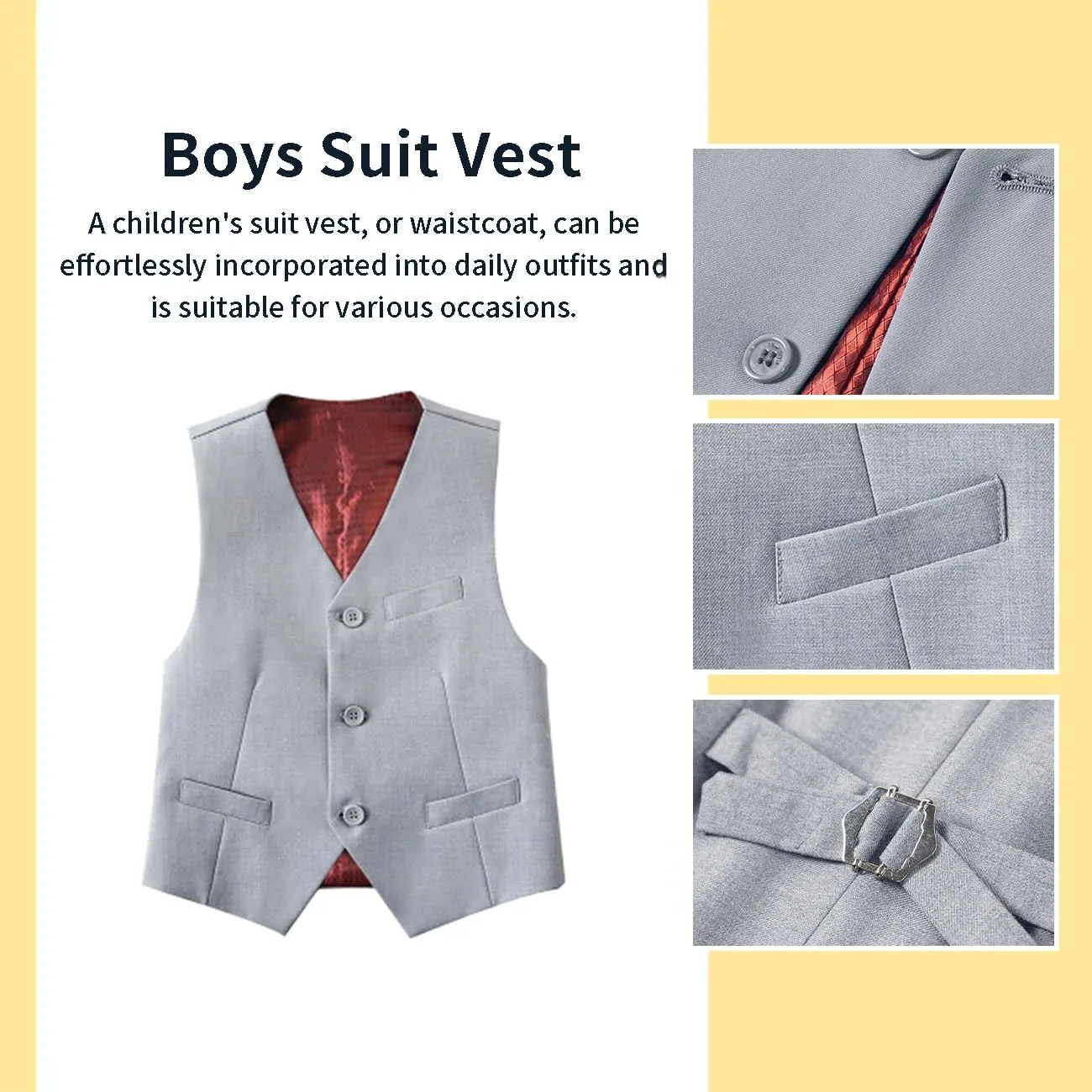 Boys Suit, Kids Formal Tuxedos for Boy Vest and Pants Set, Teen Boys Dress Clothes for Wedding