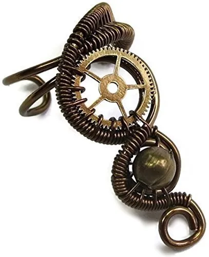 Bronze Small Woven-Wire Steampunk Ear Cuff