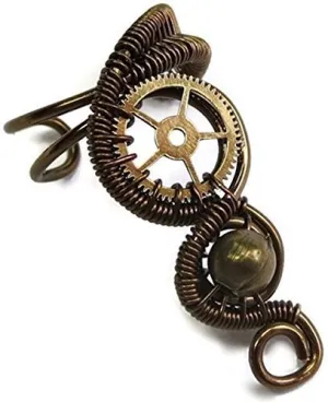 Bronze Small Woven-Wire Steampunk Ear Cuff