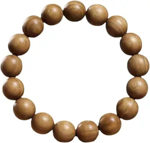 Buddha Bracelets Tibetan Buddhist Prayer Beads 12Mm Milk Fragrant Wooden Beads Bracelet Buddhist Prayer Rosary Single Circle Bracelet Unisex for Meditation Chanting