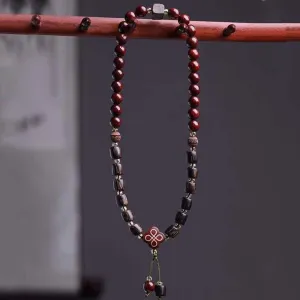 Buddhist prayer beads,Mala beads, 8Mm Double Layer Wooden Bead Bracelet Delicate Buddhist Prayer Bead Bracelet for Yoga Meditation Chanting Mala
