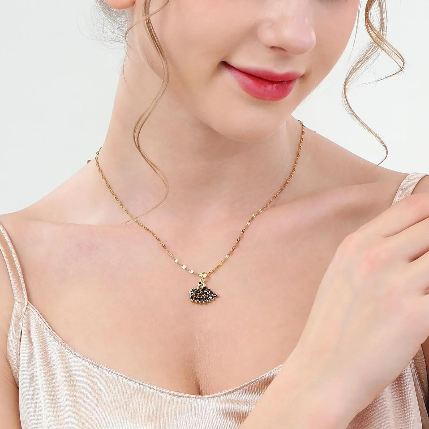 Butterfly Necklaces For Women Trendy 18k Gold Plated Butterfly Pendent, Moon Planet, Bee, Swan,Teardrop, Dolphin, Heart,Angel Pendant Gifts For Women