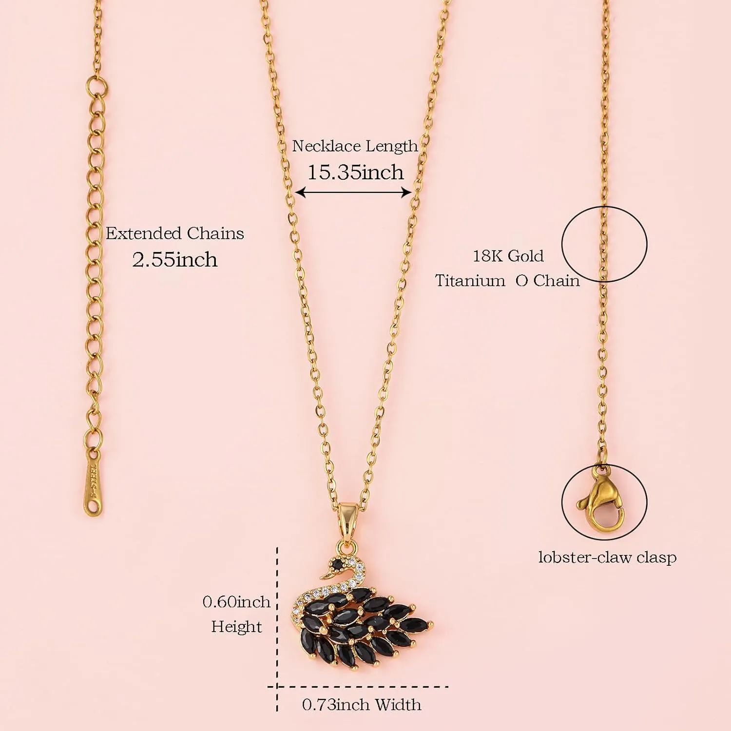 Butterfly Necklaces For Women Trendy 18k Gold Plated Butterfly Pendent, Moon Planet, Bee, Swan,Teardrop, Dolphin, Heart,Angel Pendant Gifts For Women