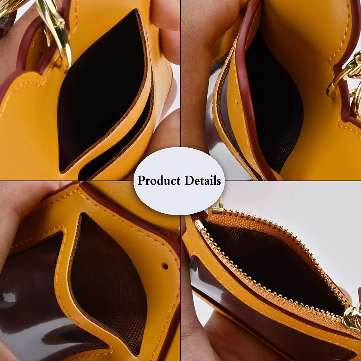 BUUFAN Chic Yellow Cute Travel PU Leather ID Card Holder Lanyard Neck Pouch Bag With Coin Wallet Purse for Women Kids Teens Girls