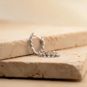 CAITLYNMINIMALIST 18K Gold Plated Sterling Silver CZ Diamond Gem Rhinestone Pearl Pave Huggies Dainty Delicate Small Mini Hoop Earrings Gift for Women