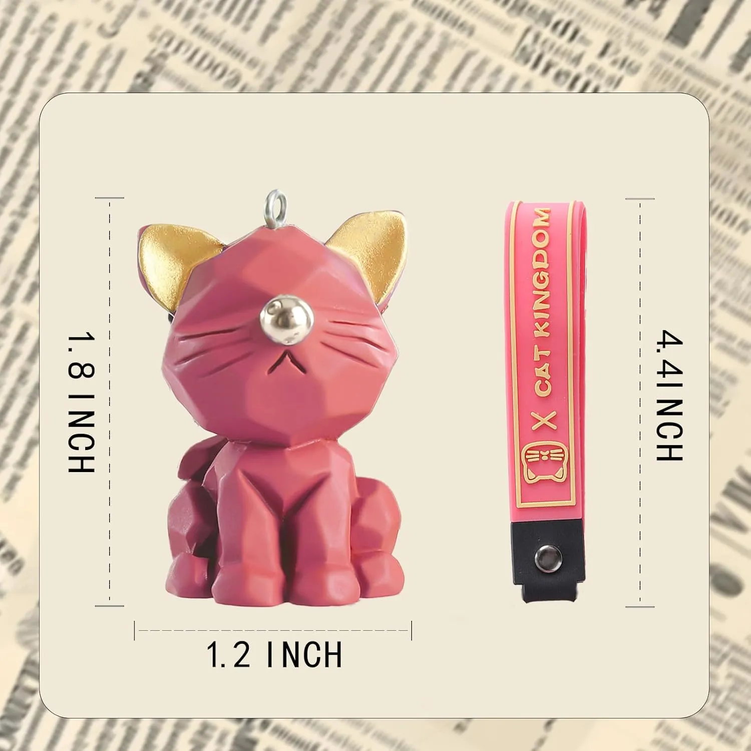Cat Keychain with Fluffy Pom Pom for Women Purse Handbags - Cute and Stylish Key Ring Bag Charms for Cat Lovers